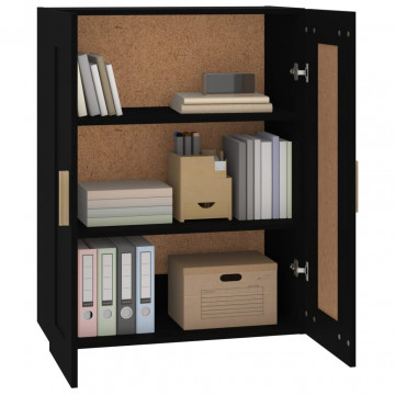 Dulap de perete, negru, 69,5x32,5x90 cm, lemn prelucrat - Img 4