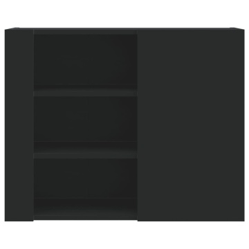 Dulap de perete, negru, 75x35x60 cm, lemn prelucrat - Img 4