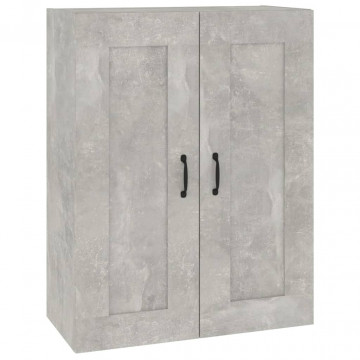 Dulap de perete suspendat, gri beton, 69,5x32,5x90 cm - Img 2