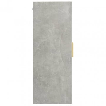 Dulap de perete suspendat, gri beton, 69,5x34x90 cm - Img 4
