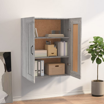 Dulap de perete suspendat, gri sonoma, 69,5x32,5x90 cm - Img 3