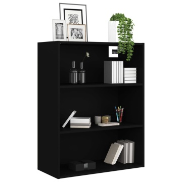 Dulap de perete suspendat, negru, 69,5x32,5x90 cm - Img 4