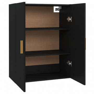 Dulap de perete suspendat, negru, 69,5x34x90 cm - Img 7