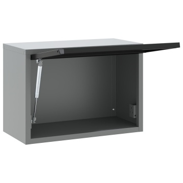 Dulap de Unelte Pe Perete cu Ușă cu Sistem de Ridicare pe Gaz Negru 50x25x35 cm - Img 4