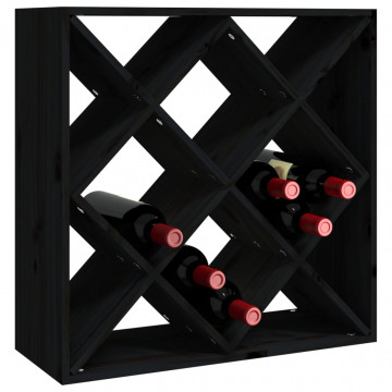Dulap de vinuri, negru, 62x25x62 cm, lemn masiv de pin - Img 4