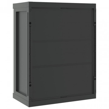 Dulap depozitare de exterior, gri și negru, 65x37x85 cm, PP - Img 5