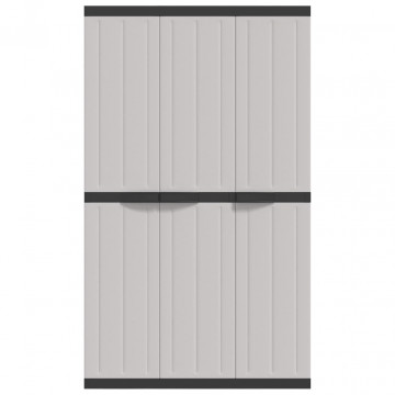 Dulap depozitare de exterior, gri și negru, 97x37x165 cm, PP - Img 4