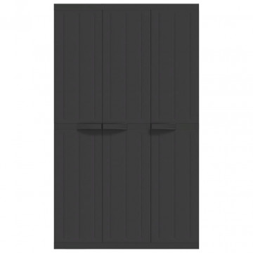 Dulap depozitare de exterior, negru, 97x37x165 cm, PP - Img 4