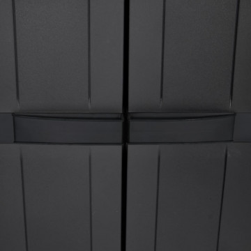 Dulap depozitare de exterior, negru, 97x37x165 cm, PP - Img 6