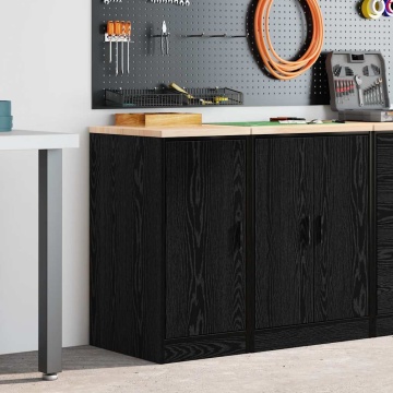 Dulap depozitare garaj negru 40x51x85 cm lemn masiv de pin - Img 3