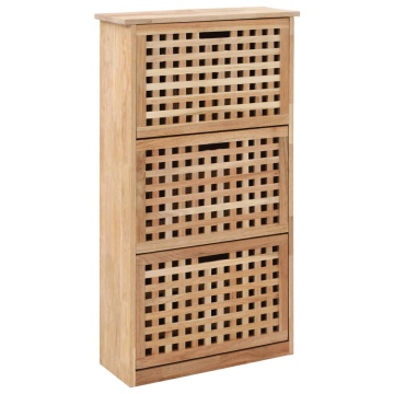 Dulap depozitare pantofi, 55 x 20 x 104 cm, lemn masiv de nuc - Img 1
