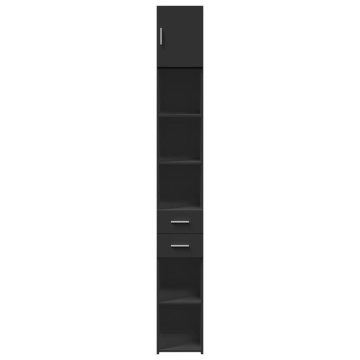 Dulap depozitare slim negru 30x42,5x225 cm lemn prelucrat - Img 4