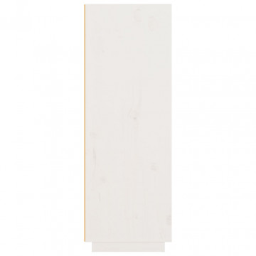Dulap înalt, alb, 89x40x116,5 cm, lemn masiv de pin - Img 4