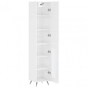Dulap înalt, alb extralucios, 34,5x34x180 cm, lemn prelucrat - Img 4