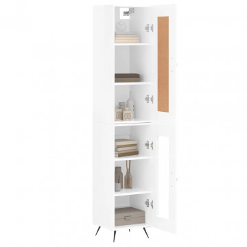 Dulap înalt, alb extralucios, 34,5x34x180 cm, lemn prelucrat - Img 3