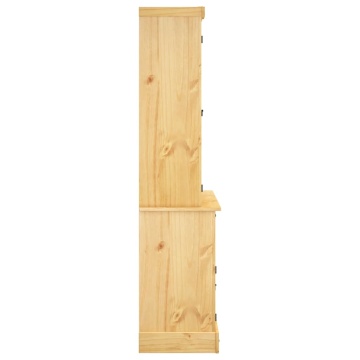 Dulap înalt Corona, maro, 112x43x196 cm, lemn masiv pin mexican - Img 5