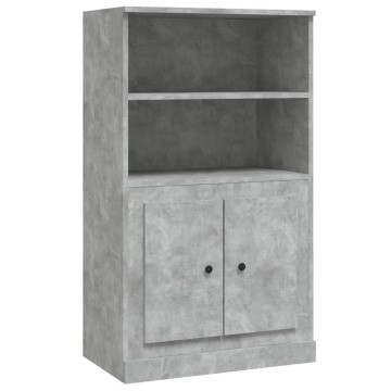Dulap înalt, gri beton, 60x35,5x103,5 cm, lemn prelucrat - Img 2