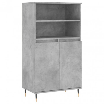 Dulap înalt, gri beton, 60x36x110 cm, lemn compozit - Img 2
