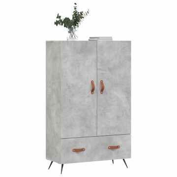 Dulap înalt, gri beton, 69,5x31x115 cm, lemn compozit - Img 4