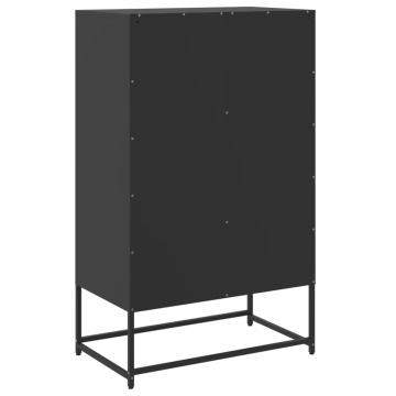 Dulap înalt, negru, 68,5x39x111,5 cm, oțel laminat la rece - Img 5