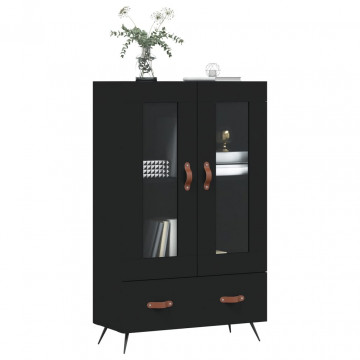 Dulap înalt, negru, 69,5x31x115 cm, lemn prelucrat - Img 3