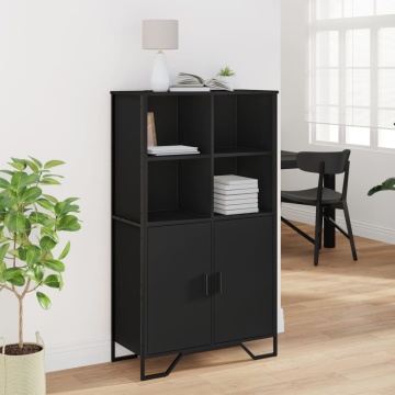 Dulap înalt, negru, 79,5x35,5x137,5 cm, lemn prelucrat - Img 3