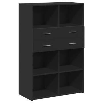 Dulap înalt, negru, 80x42,5x124 cm, lemn prelucrat - Img 2