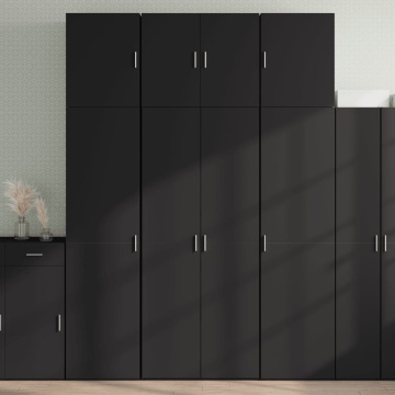 Dulap înalt, negru, 80x42,5x249 cm, lemn prelucrat - Img 1