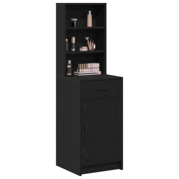 Dulap Înalt Negru cu Stejar 40x41x135 cm din Lemn Prelucrat - Img 3