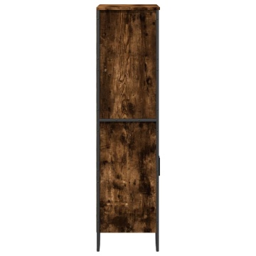 Dulap înalt, stejar fumuriu, 79,5x35,5x137,5 cm, lemn prelucrat - Img 8