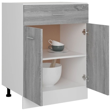 Dulap inferior cu sertar gri sonoma 60x46x81,5cm lemn prelucrat - Img 4