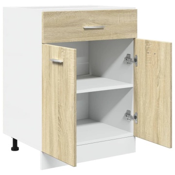 Dulap inferior cu sertar, stejar Sonoma, 60 x 46 x 81,5 cm, PAL - Img 5