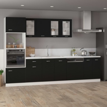 Dulap inferior, negru, 60 x 46 x 81,5 cm, lemn prelucrat - Img 3