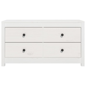 Dulap lateral, alb, 100x40x54 cm, lemn masiv de pin - Img 4