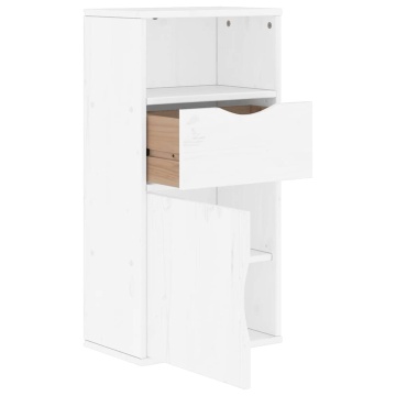 Dulap lateral cu sertar „ODDA” alb 40x24x79cm lemn masiv de pin - Img 8