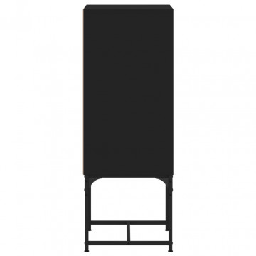 Dulap lateral cu uşă din sticlă, negru, 35x37x100 cm - Img 6
