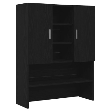 Dulap mașină de spălat stejar negru 70,5x25,5x90 cm - Img 2