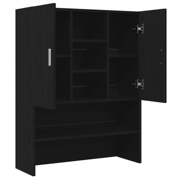 Dulap mașină de spălat stejar negru 70,5x25,5x90 cm - Img 8