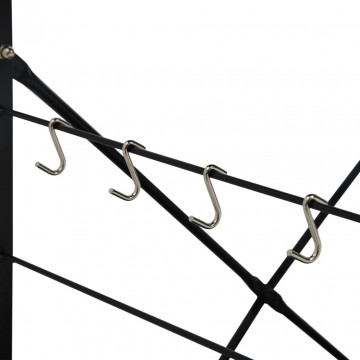 Dulap microunde, negru/stejar 60x39,6x123 cm lemn prelucrat - Img 5