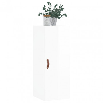 Dulap montat pe perete, alb extralucios, 34,5x34x90 cm - Img 4