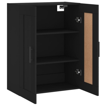 Dulap montat pe perete, negru, 69,5x34x90 cm, lemn prelucrat - Img 6