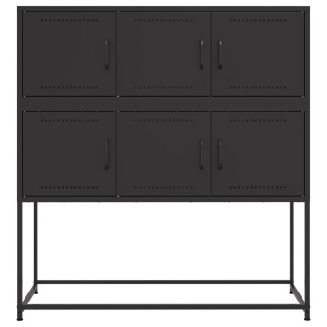 Dulap, negru, 100,5x39x107 cm, oțel laminat la rece - Img 5