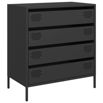 Dulap, negru, 68x39x73,5 cm, oțel laminat la rece - Img 2