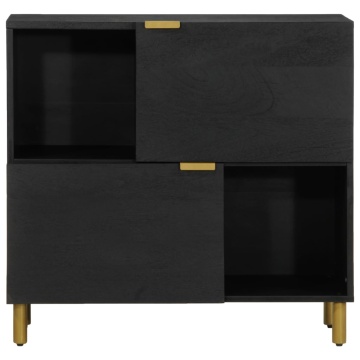 Dulap, negru, 80x33x75 cm, lemn prelucrat - Img 3
