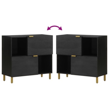 Dulap, negru, 80x33x75 cm, lemn prelucrat - Img 5