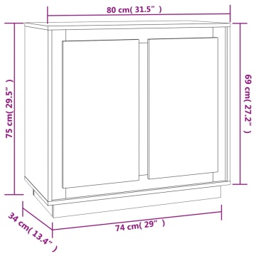 Dulap, negru, 80x34x75 cm, lemn prelucrat - Img 7