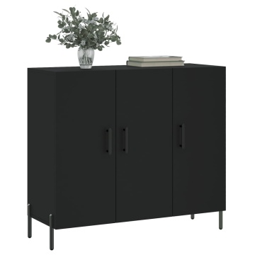 Dulap, negru, 90x34x80 cm, lemn compozit - Img 3
