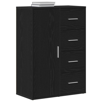 Dulap Negru din Stejar 60x31x84 cm Lemn Prelucrat - Img 3