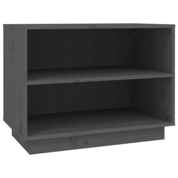Dulap pantofi, gri, 60x34x45 cm, lemn masiv de pin - Img 2