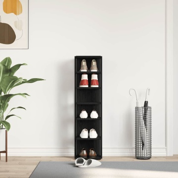 Dulap pantofi, stejar negru, 25x27x102 cm, lemn prelucrat - Img 3